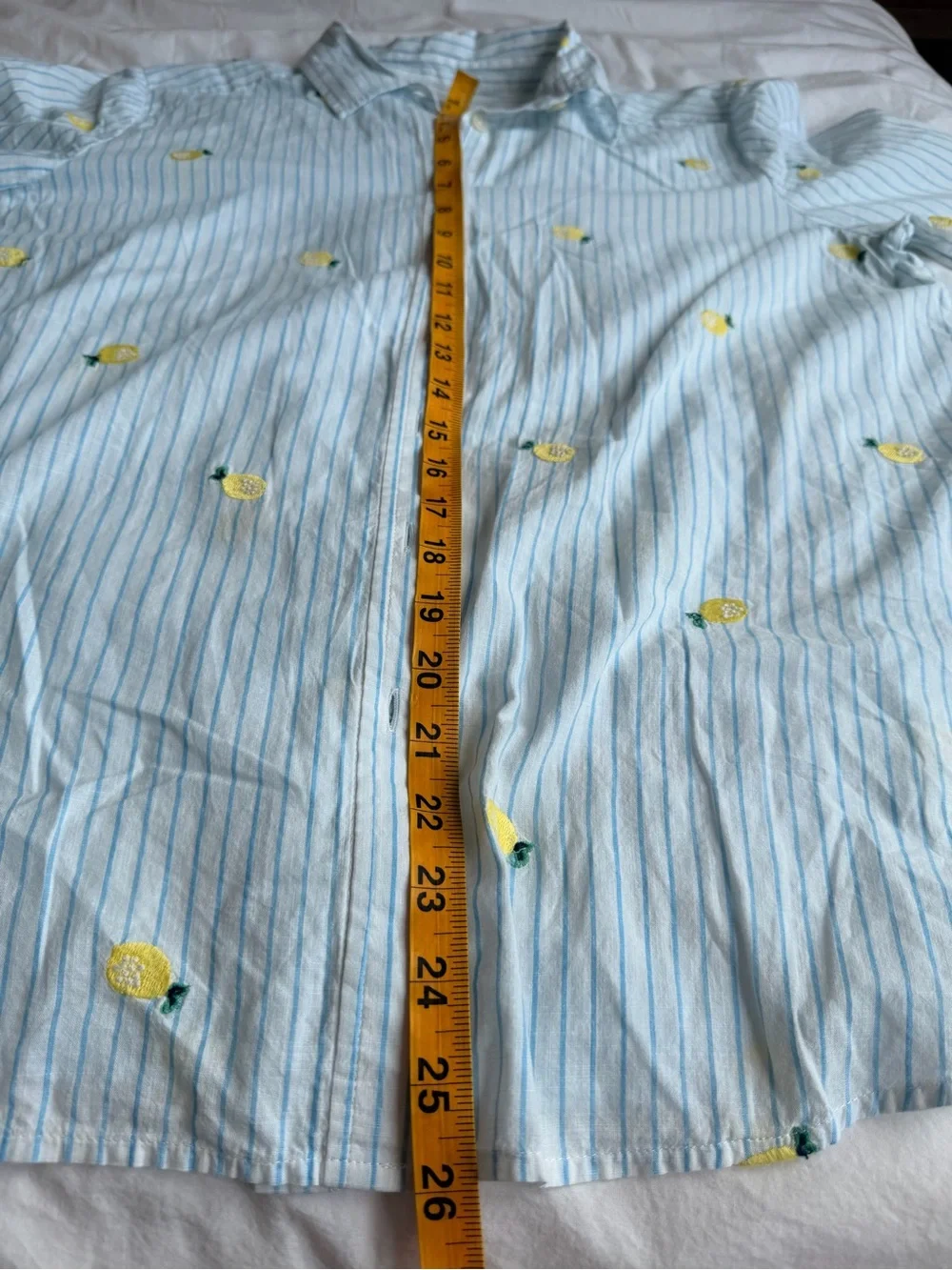LOFT White Top with Light Blue Stripe